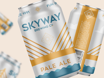 Skyway Brewing Co. beer beer can branding bridge design illustration logo packaging type typography vector wip