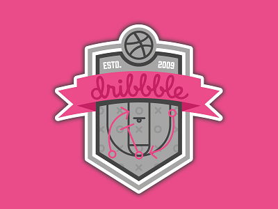 Dribbbble Badge for Sticker Mule! badge basketball branding design dribbble icon lettering logo sticker sticker mule typography vector