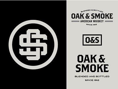 Oak & Smoke animation branding design flat icon illustration lettering logo type typography vector whiskey