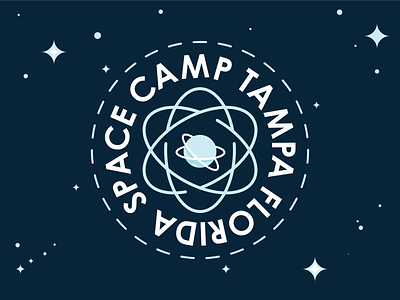 Space Camp app badge badgedesign branding camping design flat florida icon illustration planet science space tampa type typography ui uiux vector
