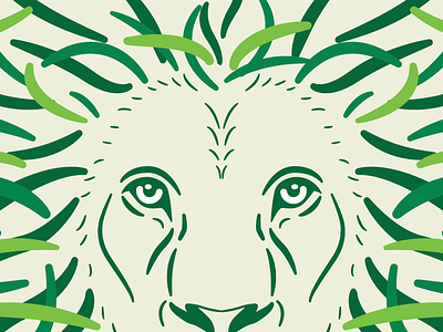 Lion africa animal branding color design flat green icon illustration illustrator king lion logo safari vector