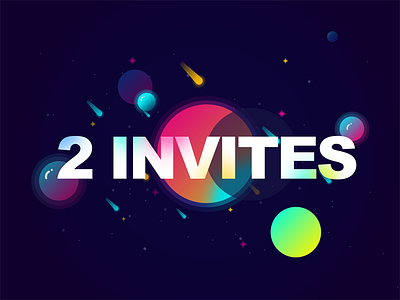 Dribbble Invites 2 invitation dribbble invitation invites night star