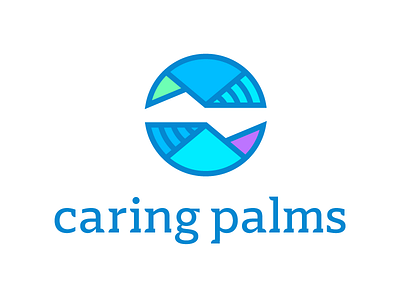 Logo Concept blue caring energy logo palms reiki