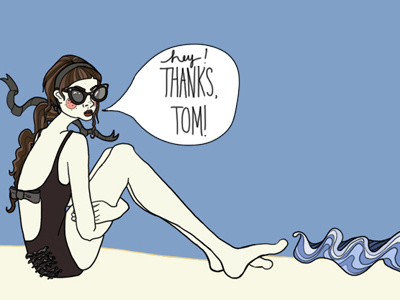 Thanks, Tom! beach illustration thanks