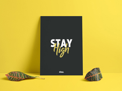 Typography Poster lettering mockup poster stayhigh typography