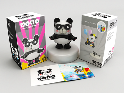 Empaque Momo Panda 3d art character cinema4d design illustration packaging toy toy design