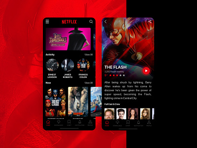 Netflix - Redesign application branding concept design mobile netflix sketch ui ux