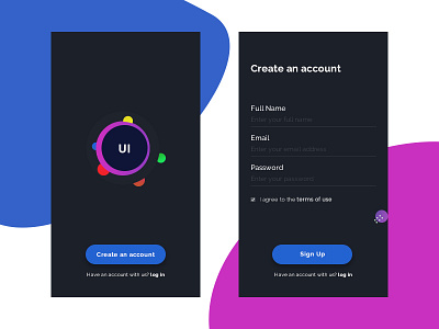 Daily UI #003 (Sign Up) android daily ui dark illustration ios iphone minimal brand shapes sign in sign up ui ux