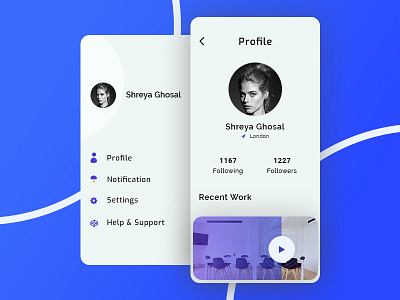 Daily UI #007 (Menu & User Profile) by Majedul Islam Khan on Dribbble