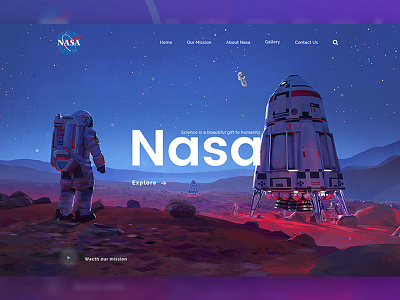 Daily UI #008 ( Header Exploration for NASA) astronaut cosmo cosmos daily ui galaxy header header exploration nasa redesign space spaced challenge ui ux web web ui webdesign