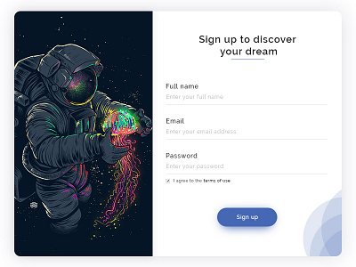 Daily UI #009 (Web Sign Up) blue clean daily ui design interface page sign in illustration sign up ui ux