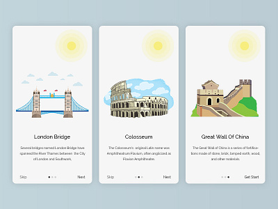 Daily UI #010 (World favourite places ) android brand clean illustation intro ios modern onboarding ui ux walkthrough