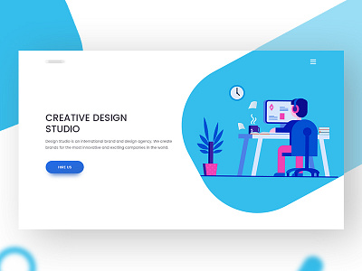 Daily UI #013 (Header Exploration) blog design flat header exploration illustration menu navigation portfolio studio ui web work