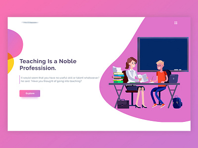 Daily UI #016 (Find a tutor) blue dribbble gradient illustation pink tutor ui ux web white