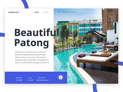 Daily UI #027 (Beautiful Series- Thailand) brand card color gradient illustration nature thailand typography ui ux web