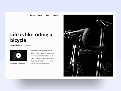 Conceptual Web UI Exploration clean cycle design landing minimalistic page product simple ui visual website