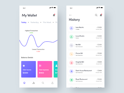 Wallet App Exploration android app application design ios iphone mobile ui ux walletapp