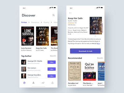 Book Download App Exploration. android app application design financial ios iphone mobile statistics ui ux