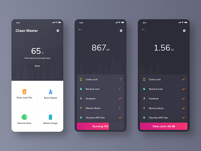Clean Master App Ui V 2 By Majed On Dribbble