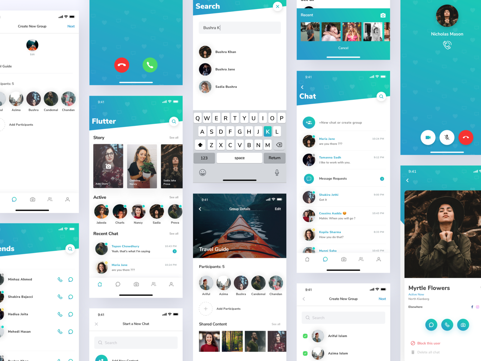 Flutter Messaging App UI Kit by Majed for Brightscout on Dribbble