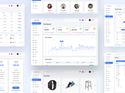 Bright Web Dashboard UI Kit android app dashboard design dribbble gradient ios iphone ui ux