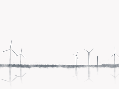 White Windmills drawing graphics illustration procreate