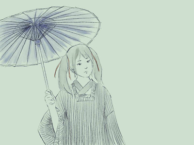 Summer Parasol 2 character design drawing illustration ipad procreate