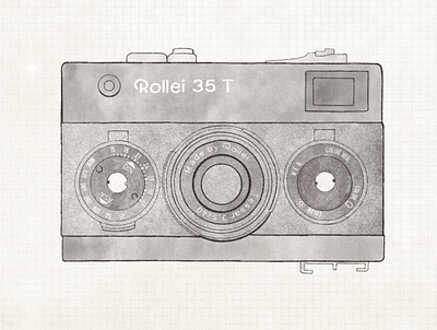 Rollei 35 T camera design digital drawing film film camera graphics illustration ipad procreate vintage