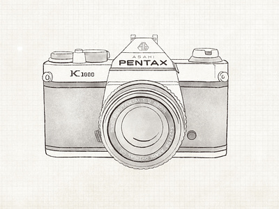 Pentax K 1000 1976 camera design digital digital illustration drawing film film camera graphics illustration ipad procreate vintage