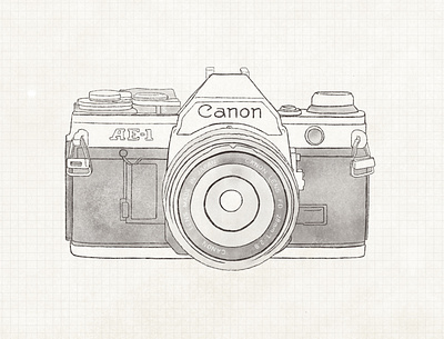 Canon AE 1 1976 camera design digital drawing film film camera graphics illustration ipad procreate vector vintage