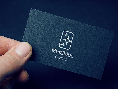 Multiblue Capital Business card blue capital elegant geometric logo logo design multiblue silver foil stars startups venture venture capital