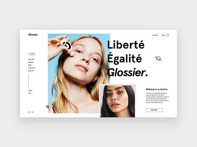 Glossier homepage branding design eshop glossier homepage makeup ui uidesign ux webdesign