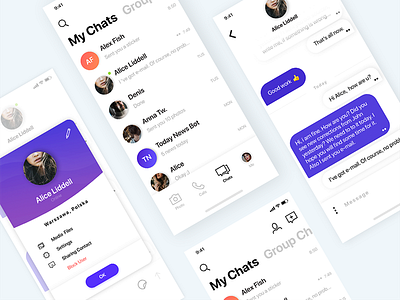 Messenger for iPhone X chat concept fireart fireart studio ios iphone iphone x messenger ux design