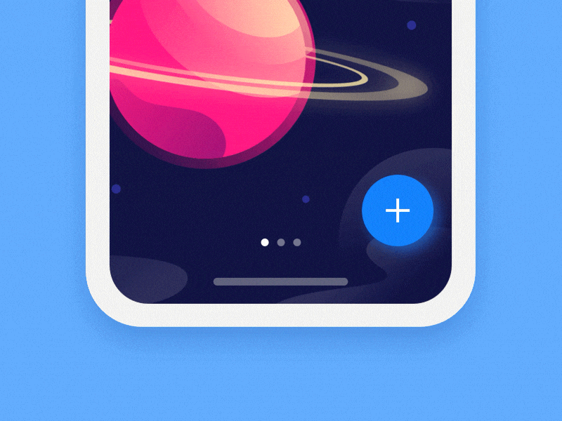 Menu Button For iOS action button animation astronomy cosmos iphone x planet planets principle saturn space stars