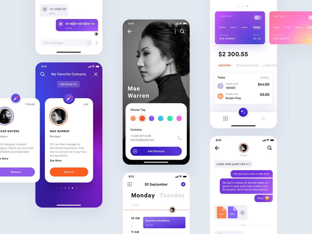 Mobile Application UI Kit by Daria Bugrowskaia on Dribbble