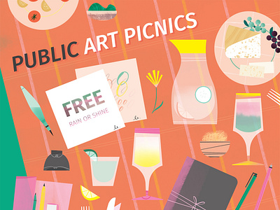 Public Art Picnics art edmonton food food illustration picnic public