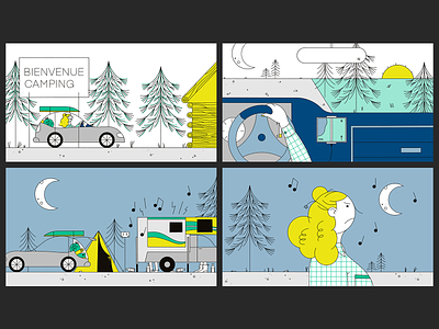 Finding your campground site campground camping digital digital art illustration nature noisy storyboard user research