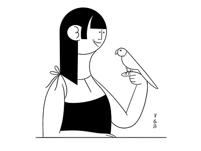 Spot Illustration - Bird Woman black and white design editorial editorial illustration graphic design illustration line illustration spot illustration