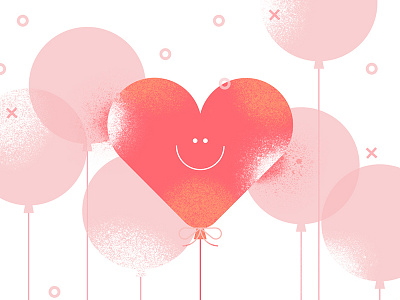 OXO balloon february heart love pink red