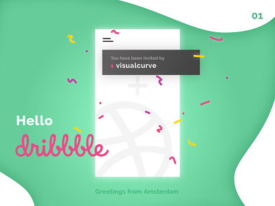 Hello Dribble! debut dribble first hello dribble invite notification shot ui