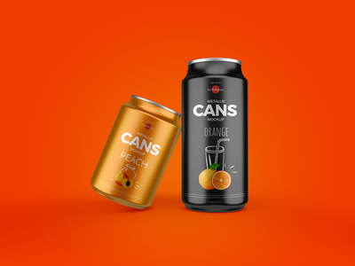 Download Free 2 Metallic Cans Mockup By Free Mockup Zone On Dribbble