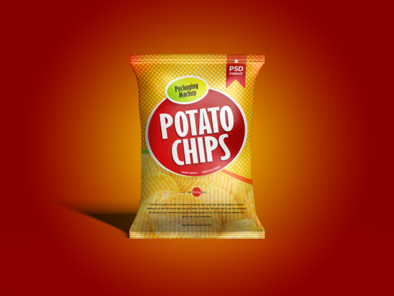 Download Free Packaging Chips Bag Mockup PSD by Free Mockup Zone on ...