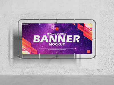 Free Wall Mounted Banner Mockup banner banners mockup branding download font free free mockup freebie identity logo mock up mockup mockup free mockup psd mockups print psd stationery template