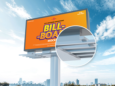 Free City Advertising 6x12 Feet Billboard Mockup