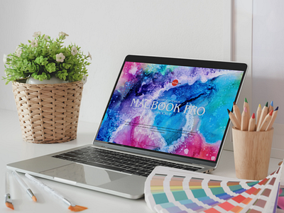 Free Artistic Interior MacBook Pro Mockup