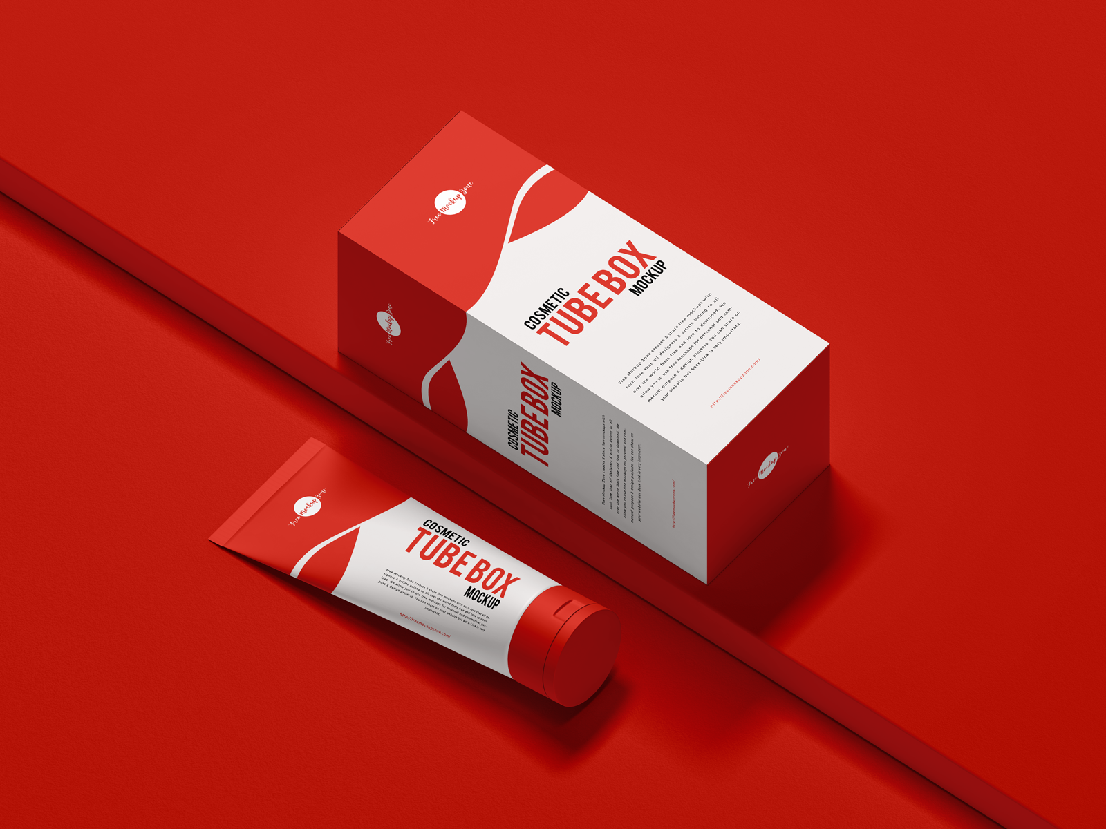 Download Free Cosmetic Tube Box Mockup by Free Mockup Zone on Dribbble