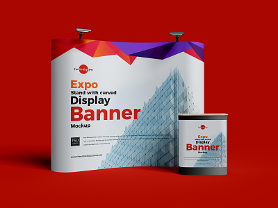 Free Expo Curved Display Banner Mockup