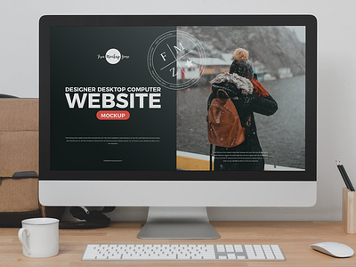 Free Desktop Computer Website Mockup By Free Mockup Zone On Dribbble