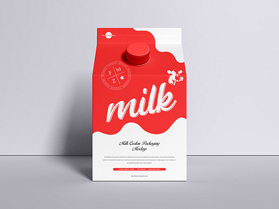 Free Milk Carton Packaging Mockup