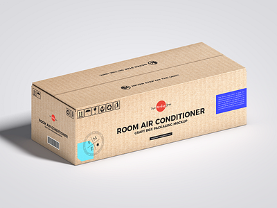 Free Room Air Conditioner Packaging Mockup